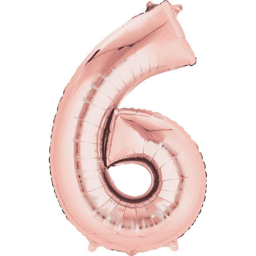 Uninflated 34in Rose Gold Number Balloon (6)