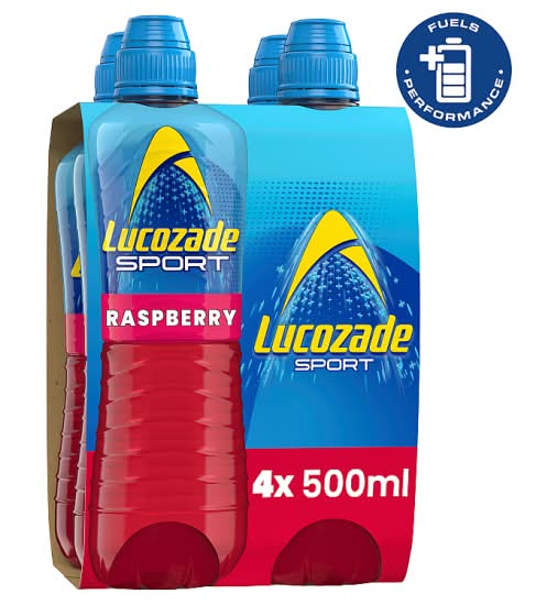 Lucozade Raspberry, Sport Drink (4 x 500ml)
