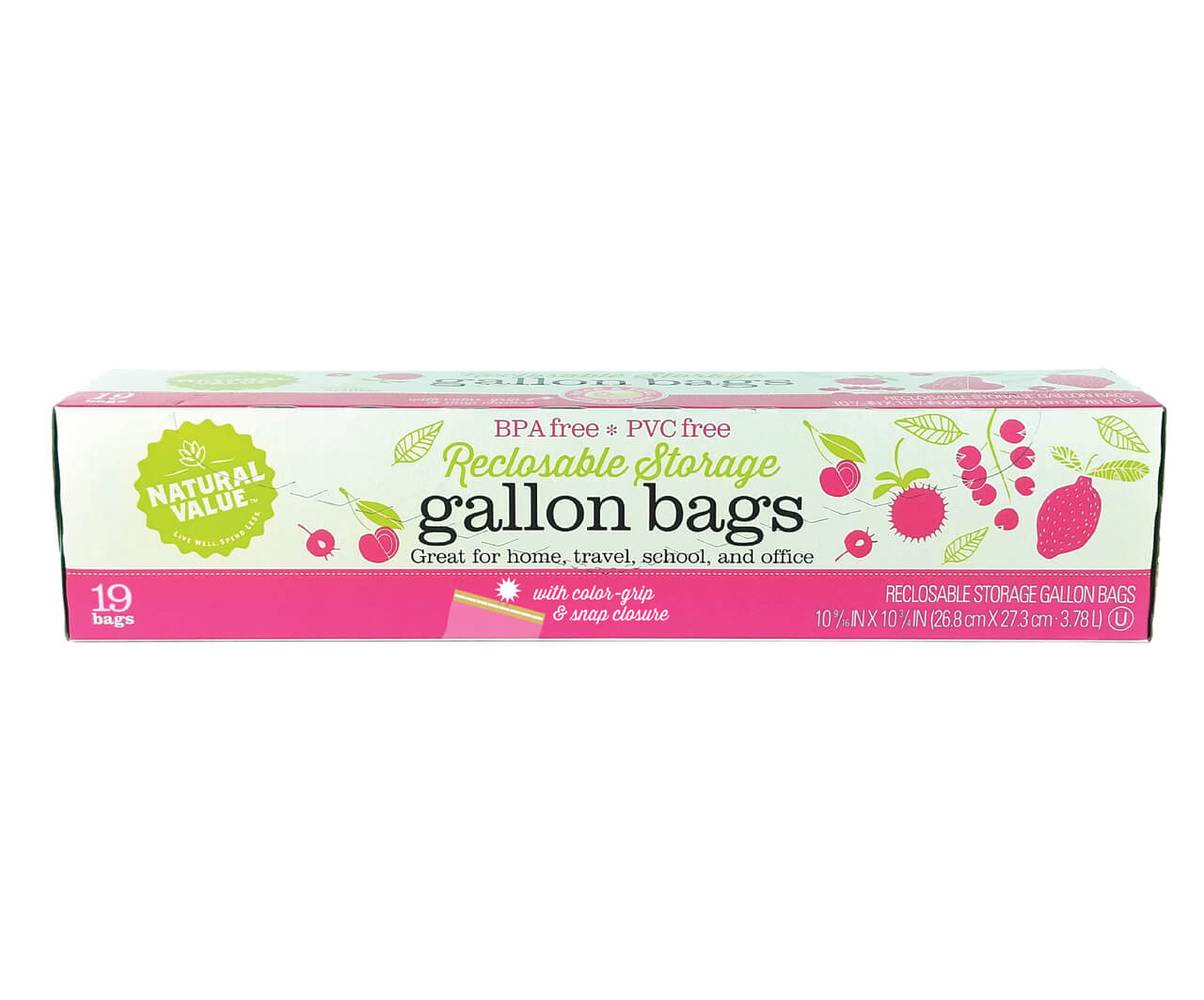 Natural Value Reclosable Storage Gallon Bags (19 ct)