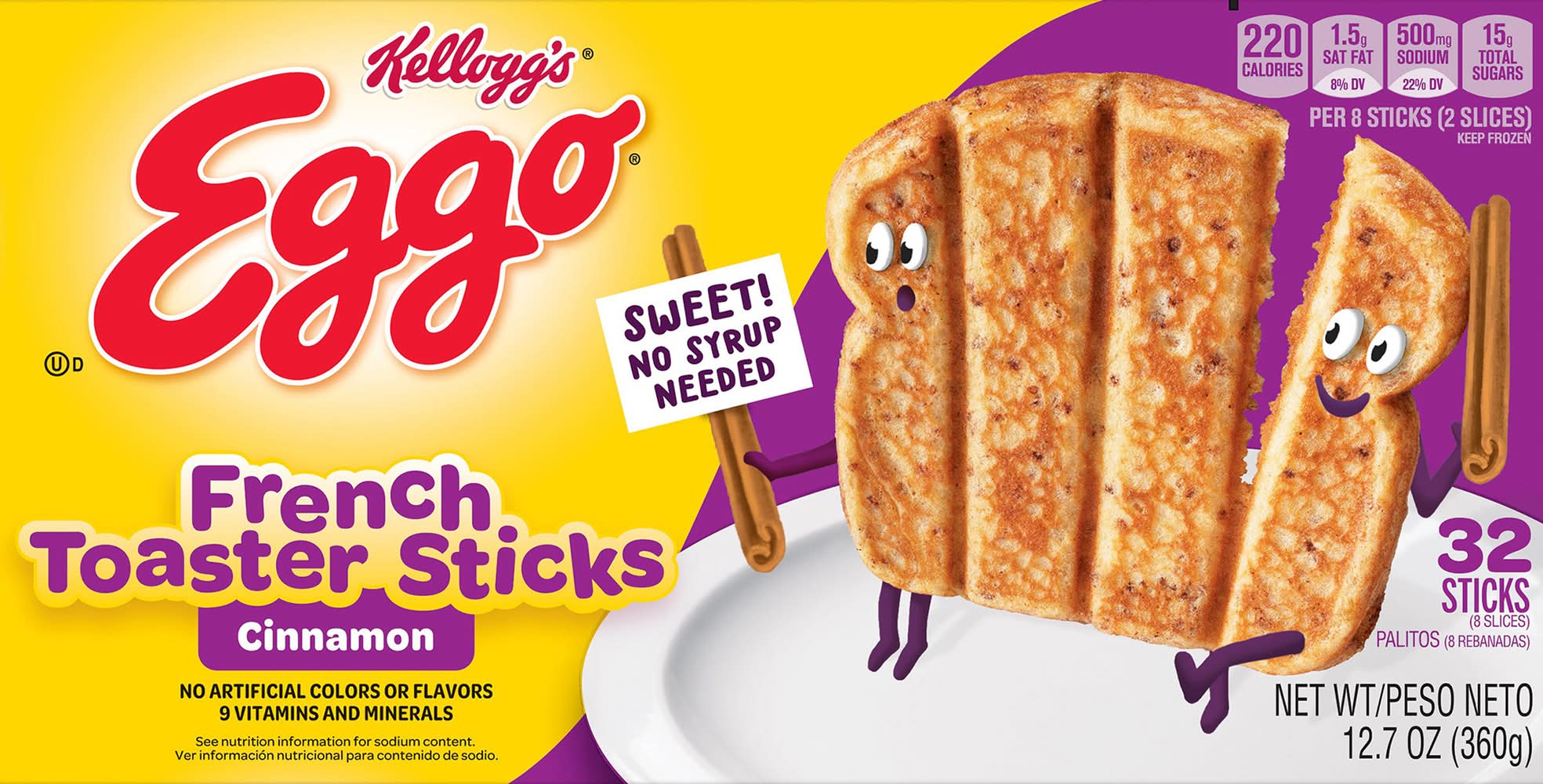 Eggo French Toaster Sticks, Cinnamon (12.7 oz, 32 ct)