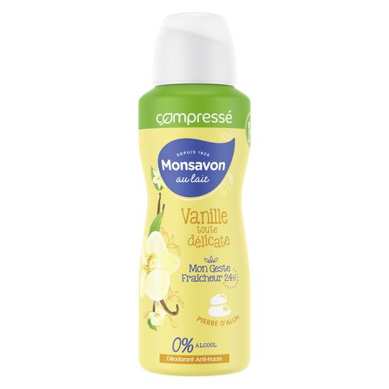 Monsavon - Déodorant femme spray compressé vanille toute délicate (100 ml)