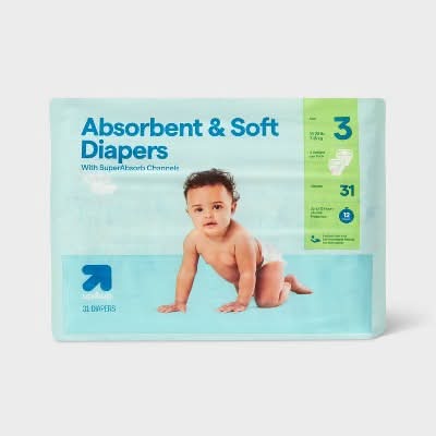 up&up Superabsorb Disposable Diapers, 3 (31 ct)