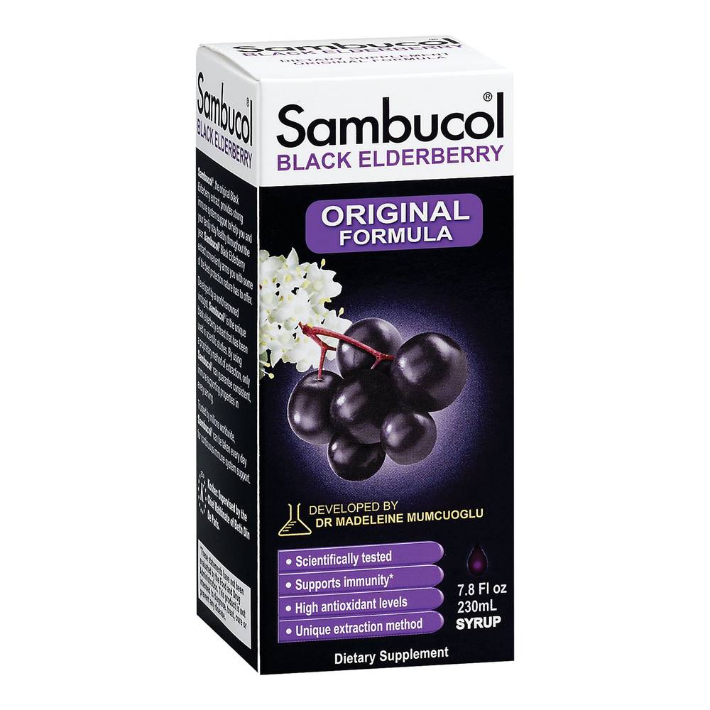 Sambucol Black Elderberry Syrup - Supports Immunity - Original Formula (7.8 Fl Oz)