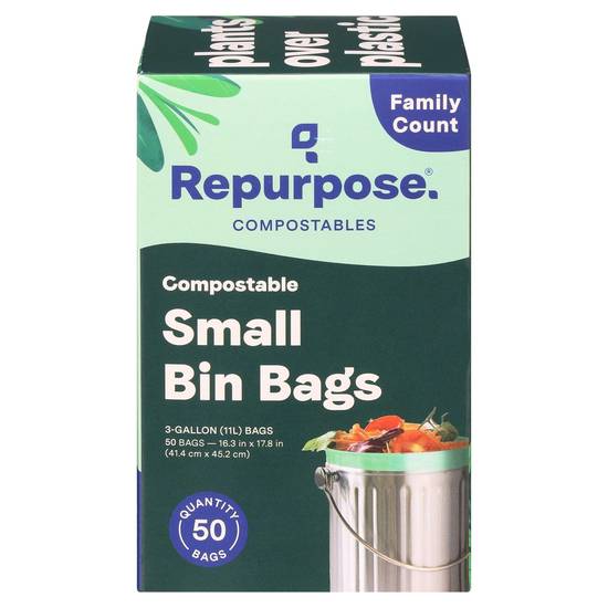 Repurpose Compostable Extra Strong 3-gallon Small Bin Bag (50 ct)