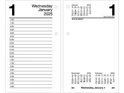 At-A-Glance 2025 Daily Calendar Refill Pages (white)