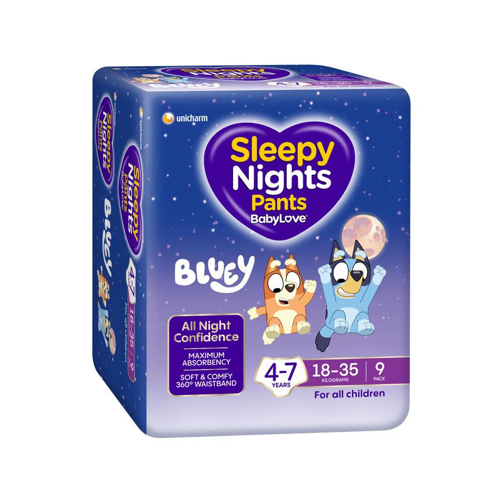Babylove Sleepy Night Pants 4-7 Years (18-35kg) 9 pack