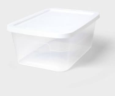 Brightroom Storage Box With Lid 16 Qt, Clear-White