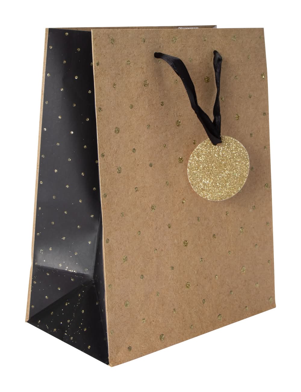 Medium Printed Gift Bag Beige Dot