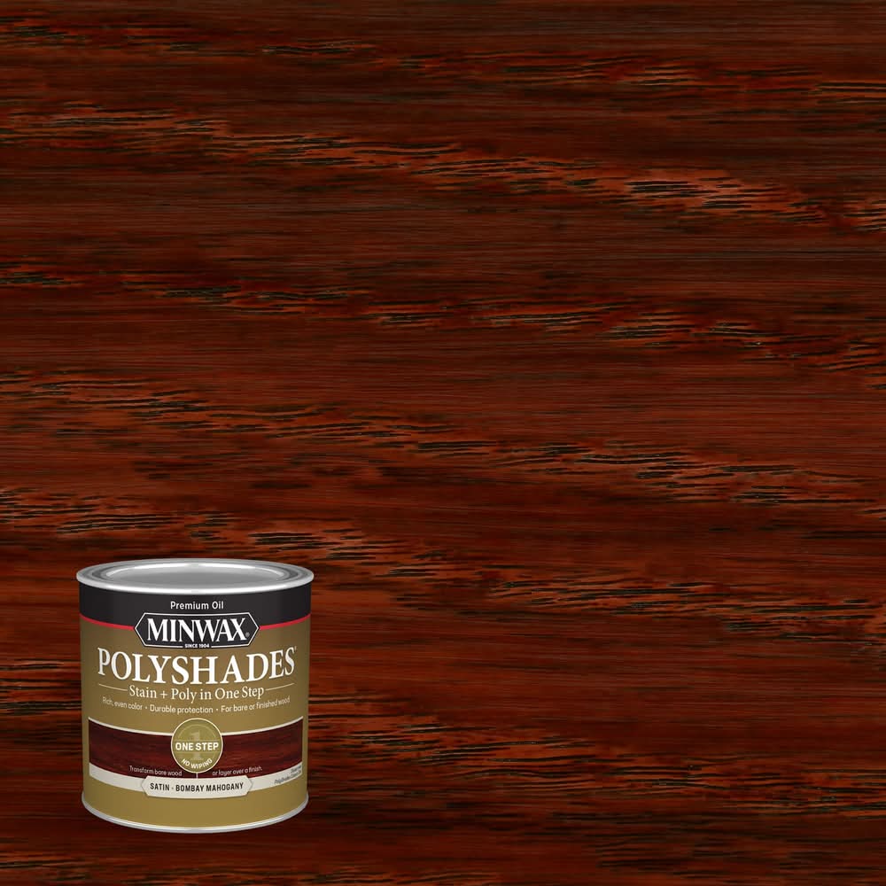Minwax PolyShades Oil-based Bombay Mahogany Semi-transparent Satin Interior Stain ( Half-pint )