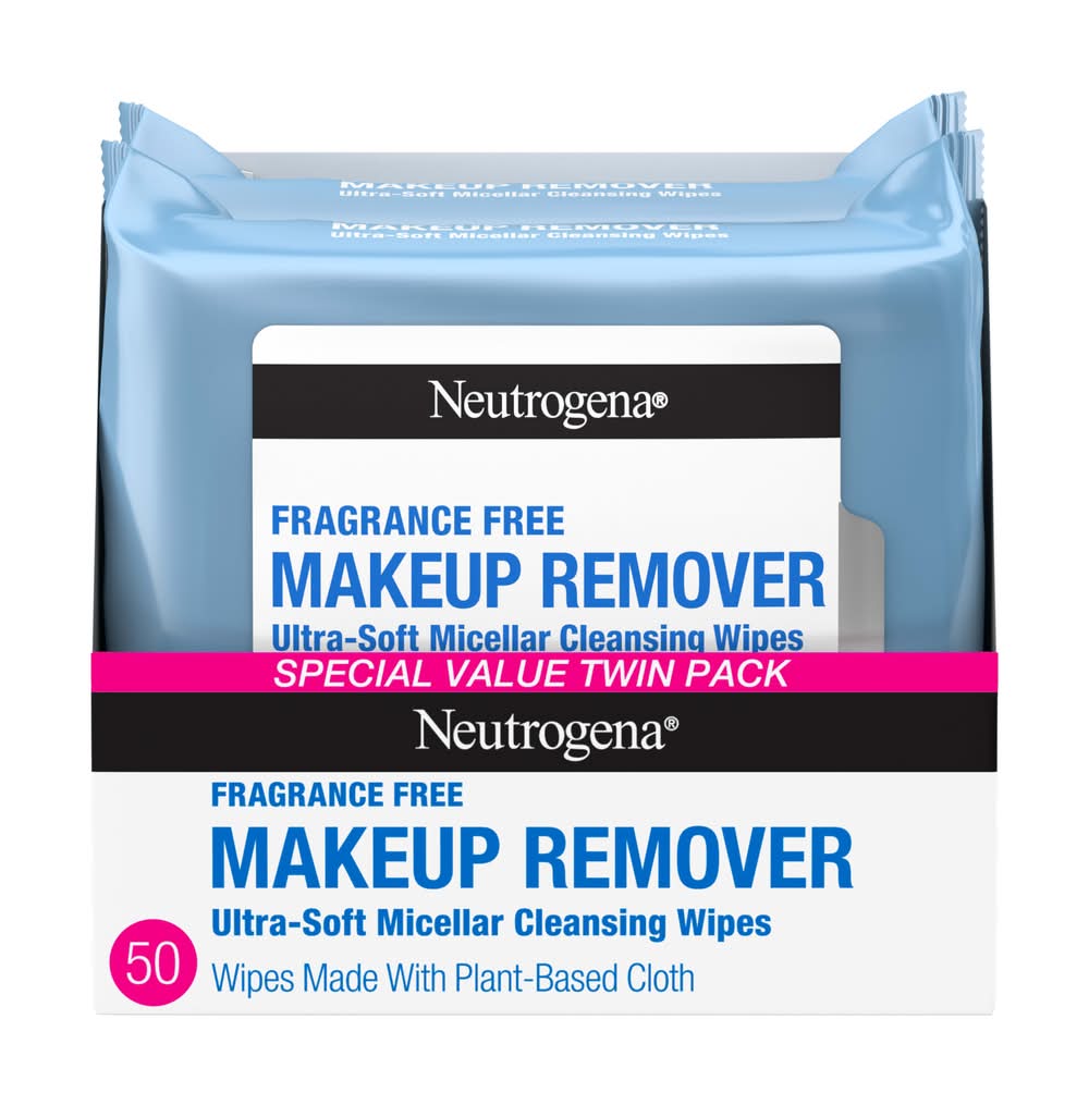 Neutrogena Makeup Remover Ultra-Soft Micellar Cleansing Wipes Twin pack (50 ct)