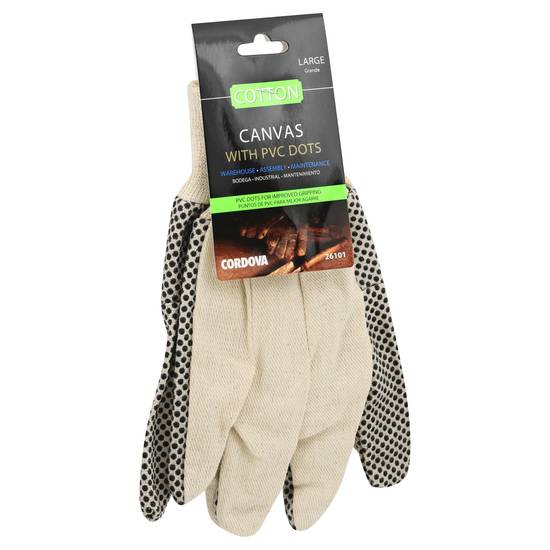 Cordova Canvas Large Cotton Gloves With Pvc Dots