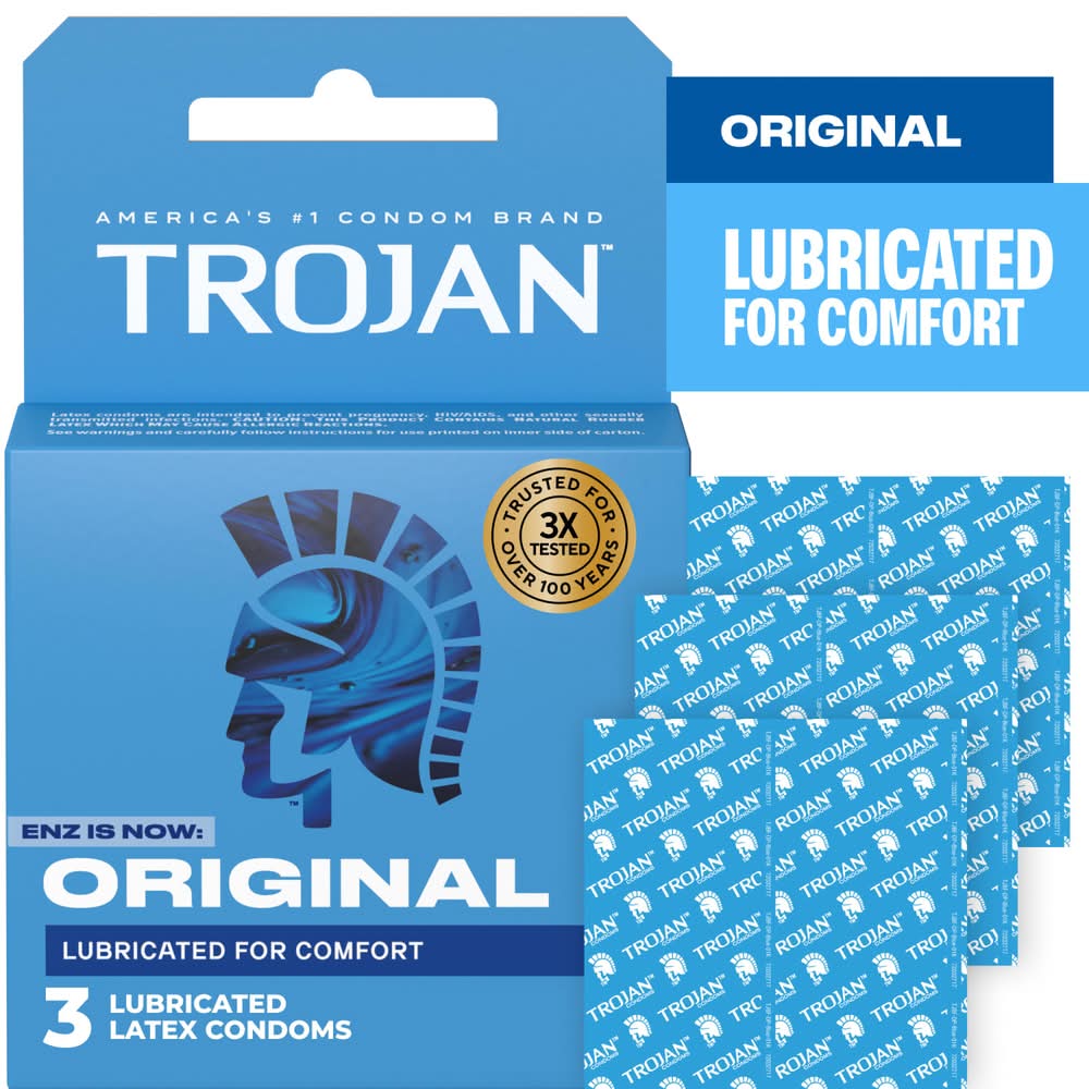 Trojan Enz Premium Lubricated Latex Condoms (3 ct)