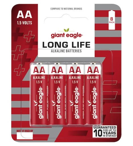 Giant Eagle 1.5 Volts Alkaline Batteries, AA (8 ct)
