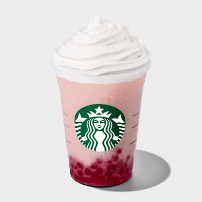 Fresa Cream Frappuccino® con Perlas de Frambuesa