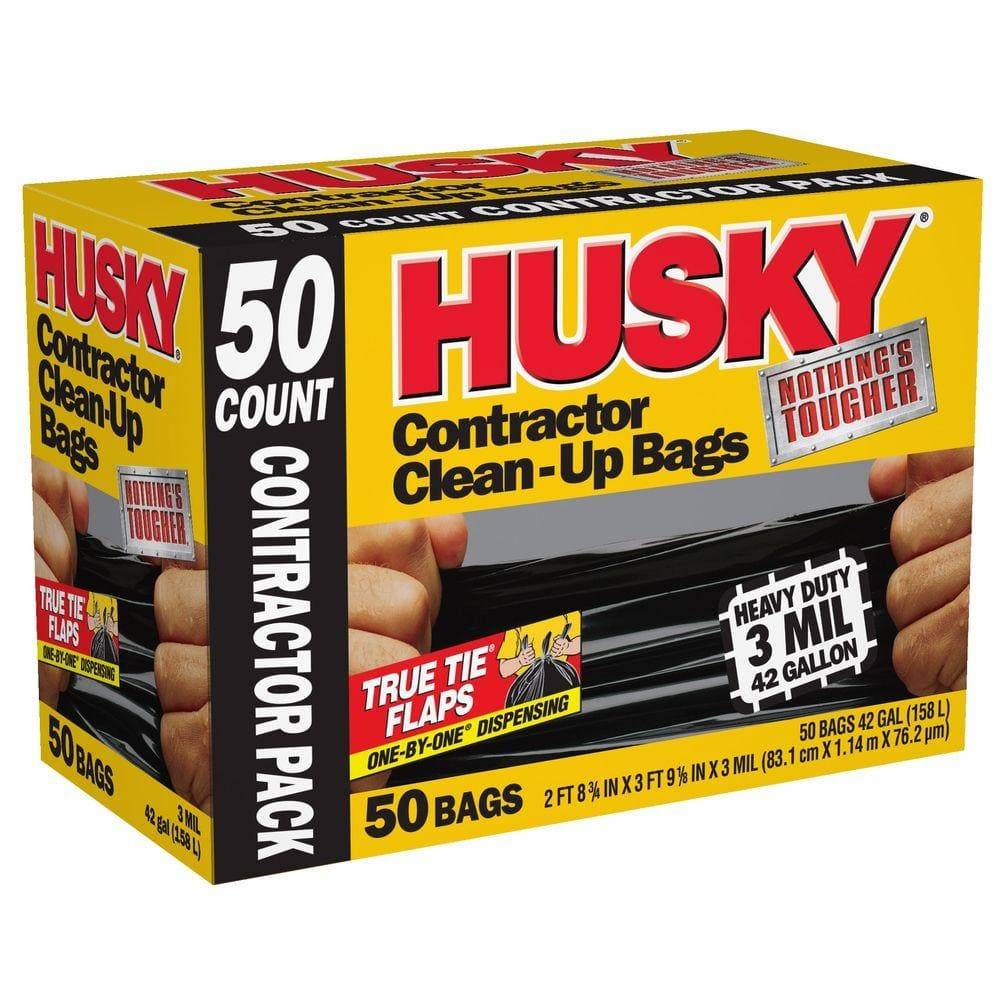 Husky Contractor Trash Bag Heavy Duty Garbage Compostable Bags (50 ct)