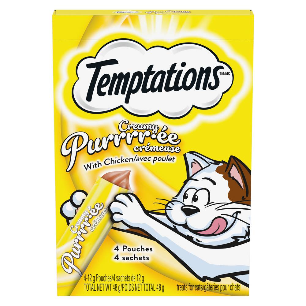 Temptations Creamy Puree Chicken Lickable Cat Treats (4 x 12 g)