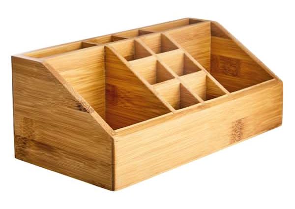 REAL SIMPLE 12-Compartment Bamboo Cosmetic Drawer Organizer