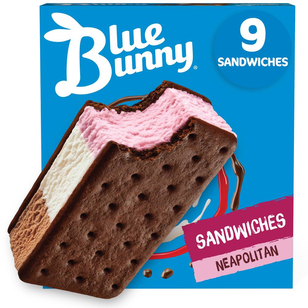 Blue Bunny Sandwiches Frozen Dairy Dessert, Neapolitan (38 fl oz)