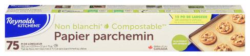 Reynolds kitchens feuilles de papier parchemin non blanchi (30.5 x 22.86 m) - reynolds unbleached parchment paper 75'