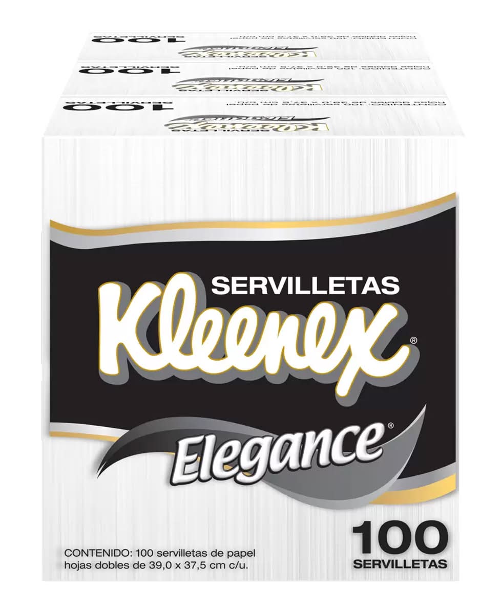 Kleenex · Elegance servilletas de hoja doble, 39cm x 37.5cm (300 un)
