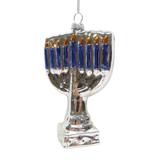 4.75" Hanukkah Menorah Glass Ornament By Ashland