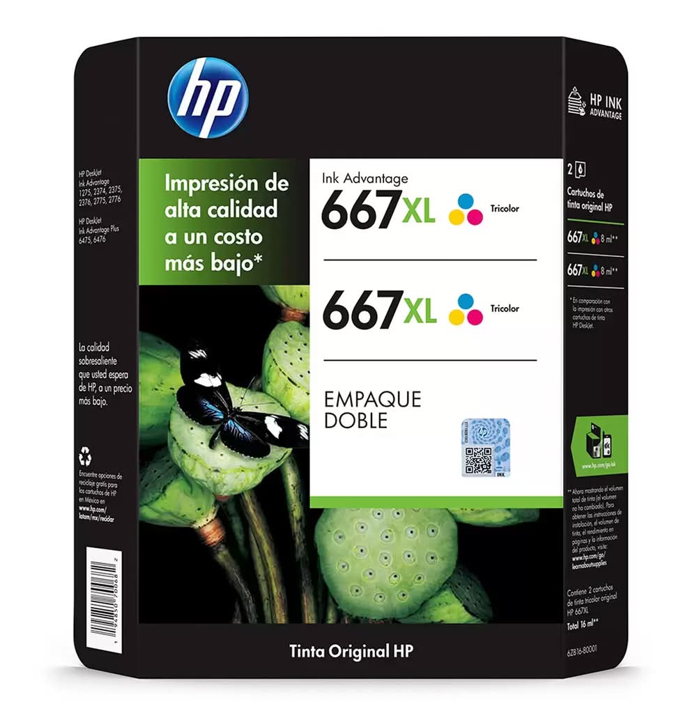 HP · Cartucho 667 xl tricolor (200 g)