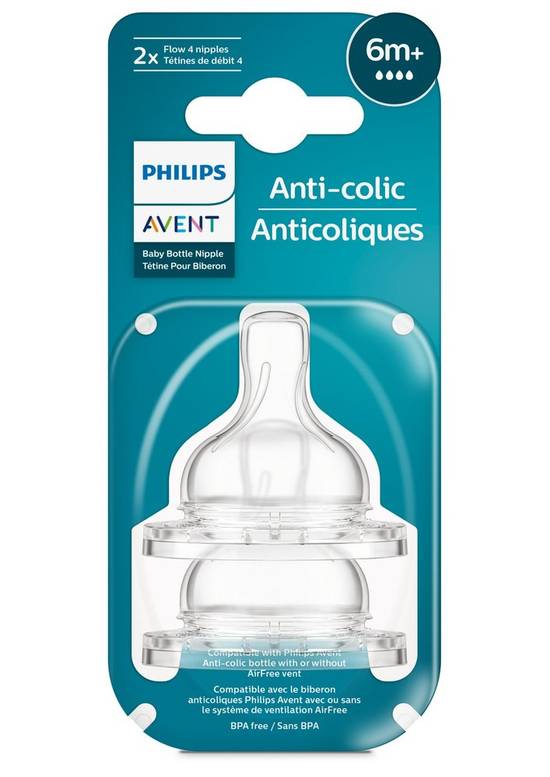 Avent Anti-Colic Baby Bottle Flow 4 Nipple (2 units)