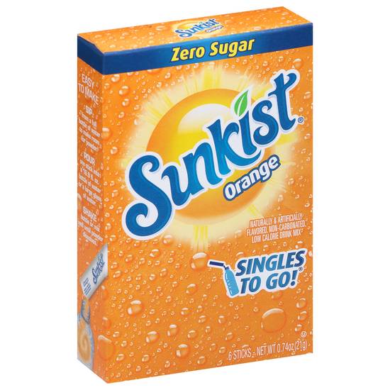 Sunkist Singles To Go! Zero Sugar Orange Drink Mix (0.8 oz)