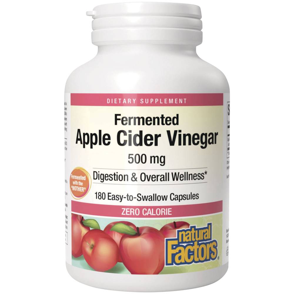 Natural Factors Apple Cider Vinegar 500 mg Dietary Supplement (180 ct)