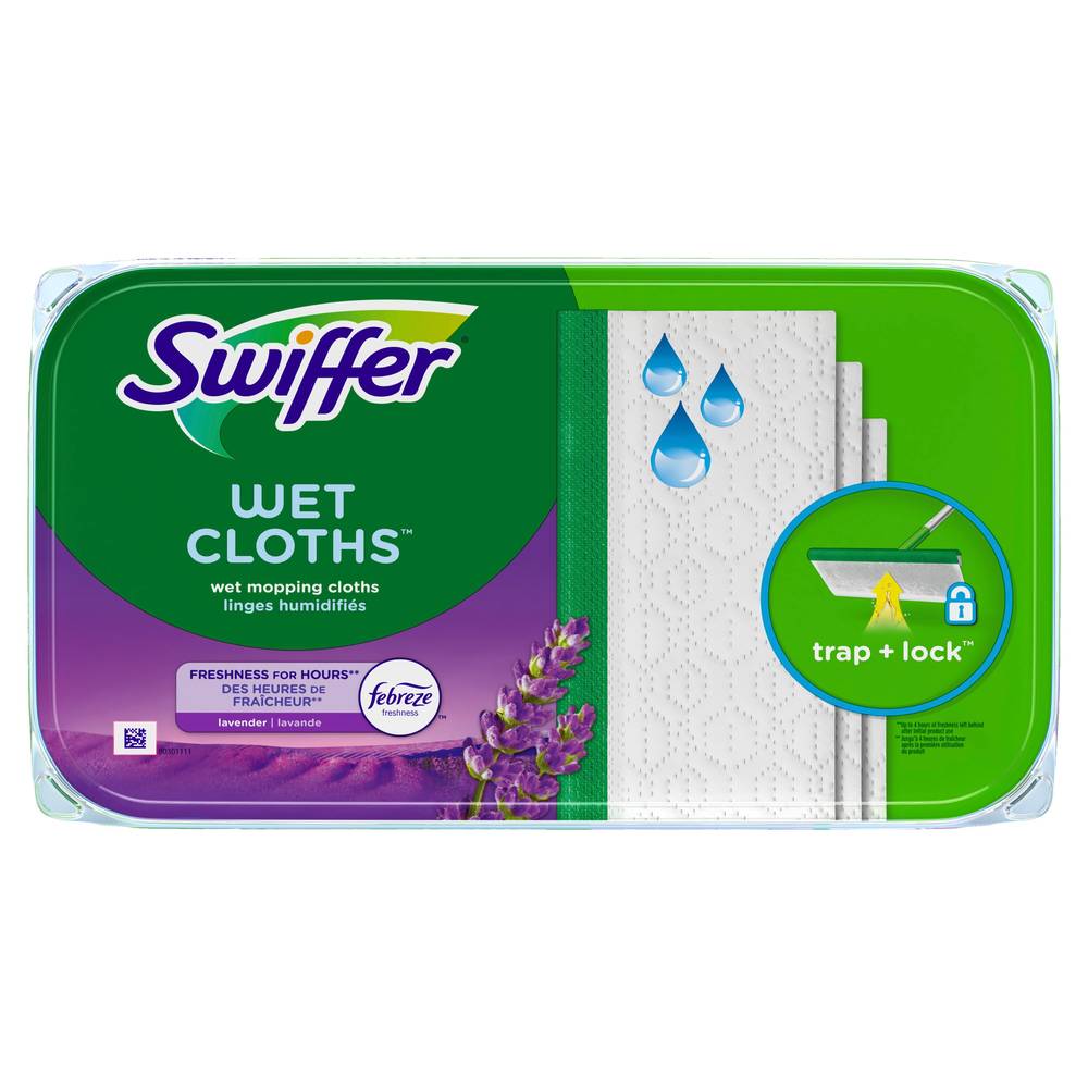 Swiffer Wet Mopping Cloths, Lavender, 12 Count