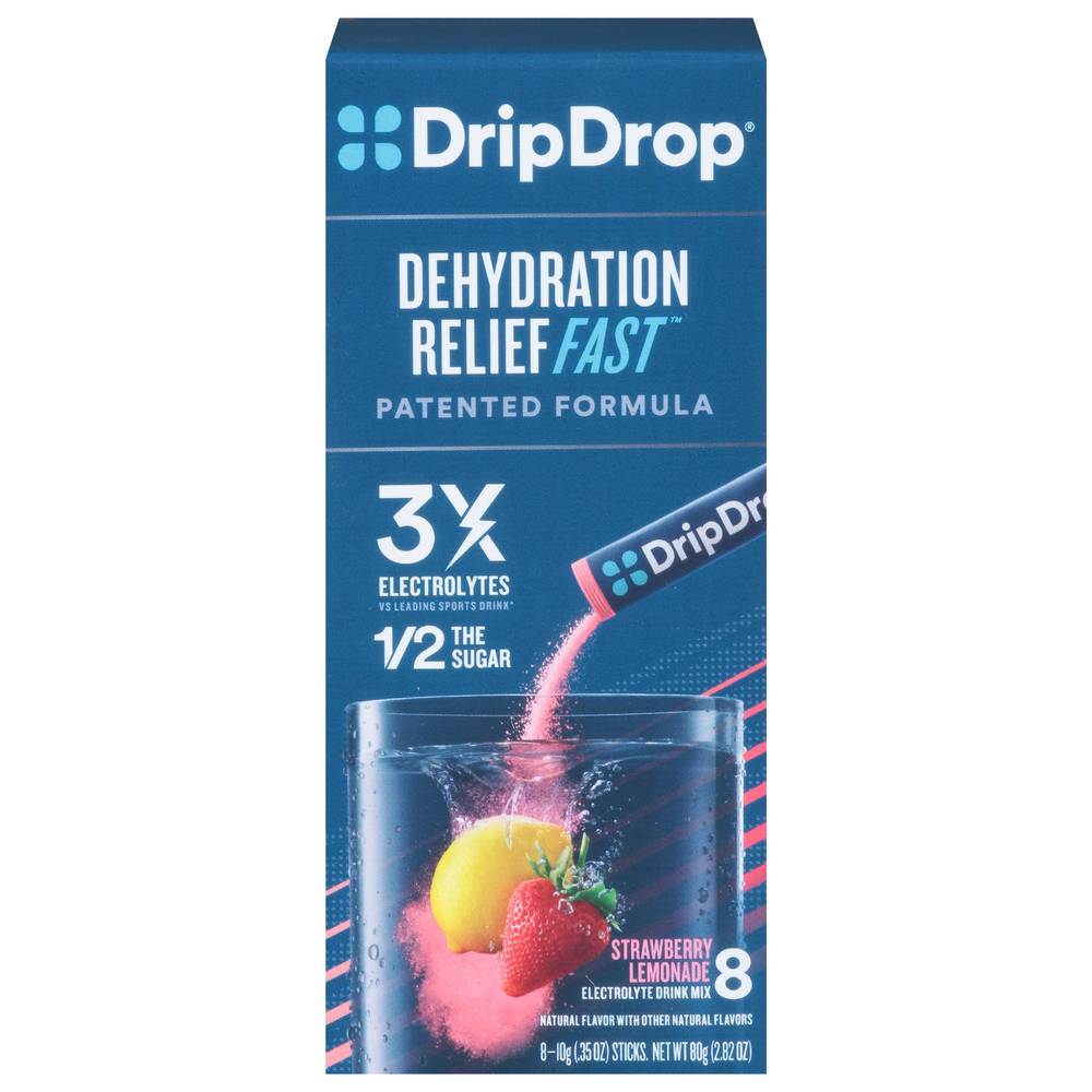 DripDrop Electrolyte Drink Mix, Strawberry Lemonade (2.82 oz, 8 ct)