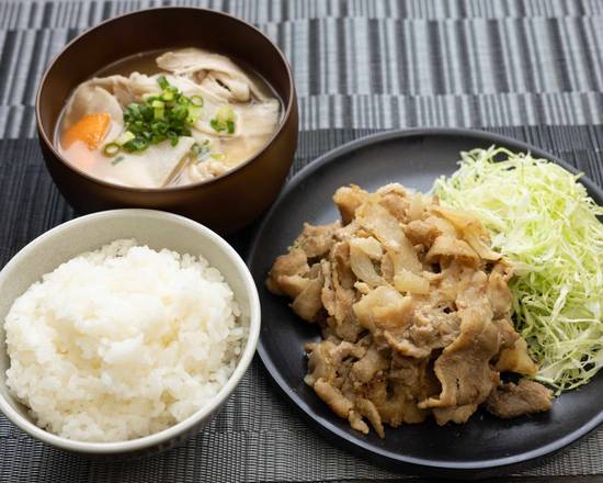 生姜焼きページ 生姜焼きと米。Ginger fried rice and rice. 御徒町店の