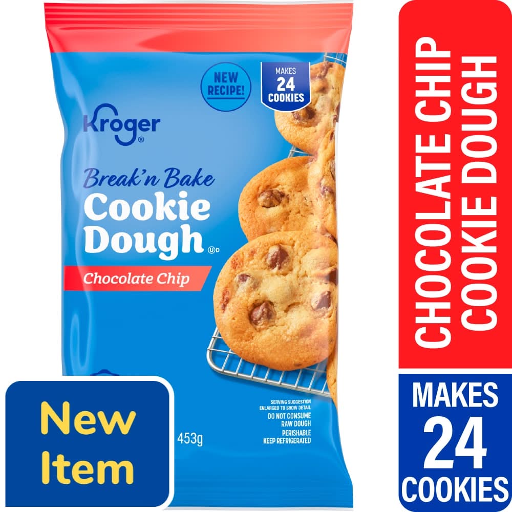Kroger Break'n Bake Cookie Dough, Chocolate Chip (24 oz)