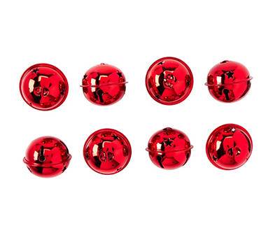 Red Shiny Jingle Bell Ornaments, 8-Pack