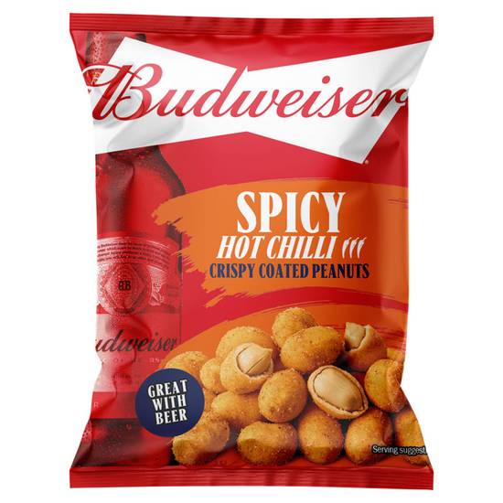 Budweiser Spicy Hot Chilli Crispy Coated Peanuts 150g