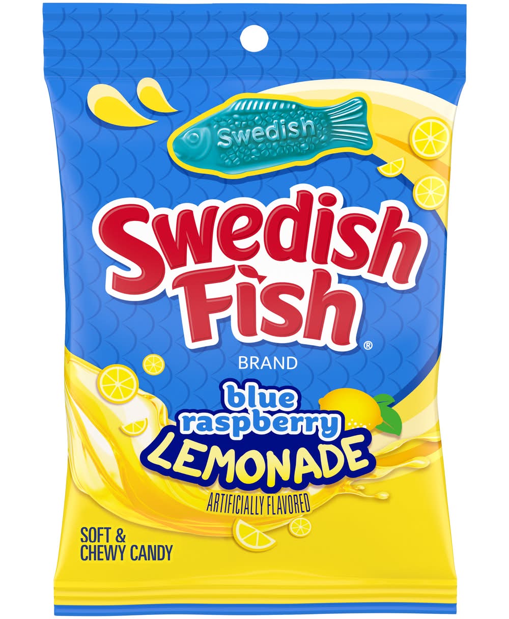 Swedish Fish Blue Raspberry Soft & Chewy Candy, Lemonade (8.04 oz)