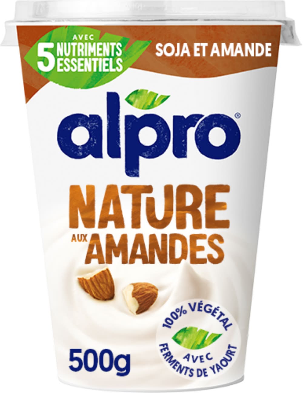 Alpro - Dessert aux légumes de soja naturel à l'amande (500g)