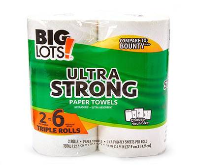 Big Lots Ultra Strong Choose-Your-Size Triple Rolls Paper Towels