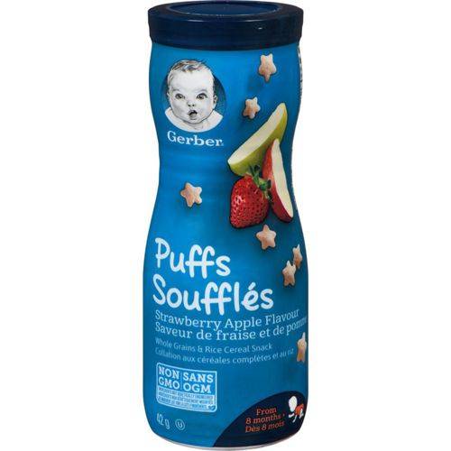 Gerber collations pour bébés puffs aux fraises et aux pommes (42 g) - puffs strawberry apple baby snacks (42 g)