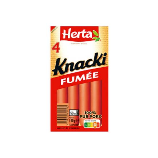 Knacki saucisses fumées porc x4 Herta 140g