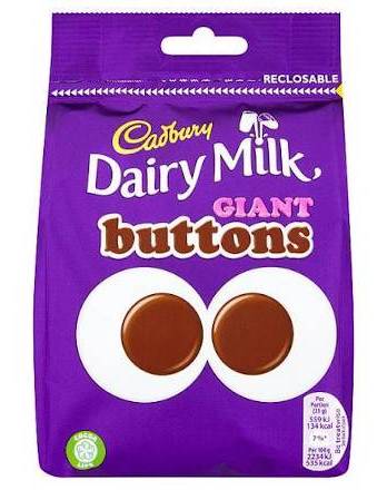 Cadbury Chocolate, Dairy Milk Giant Buttons (119g)