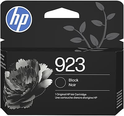 HP 923 Black Standard Yield Ink Cartridge, Prints Up to 500 Pages (4K0T3LN)