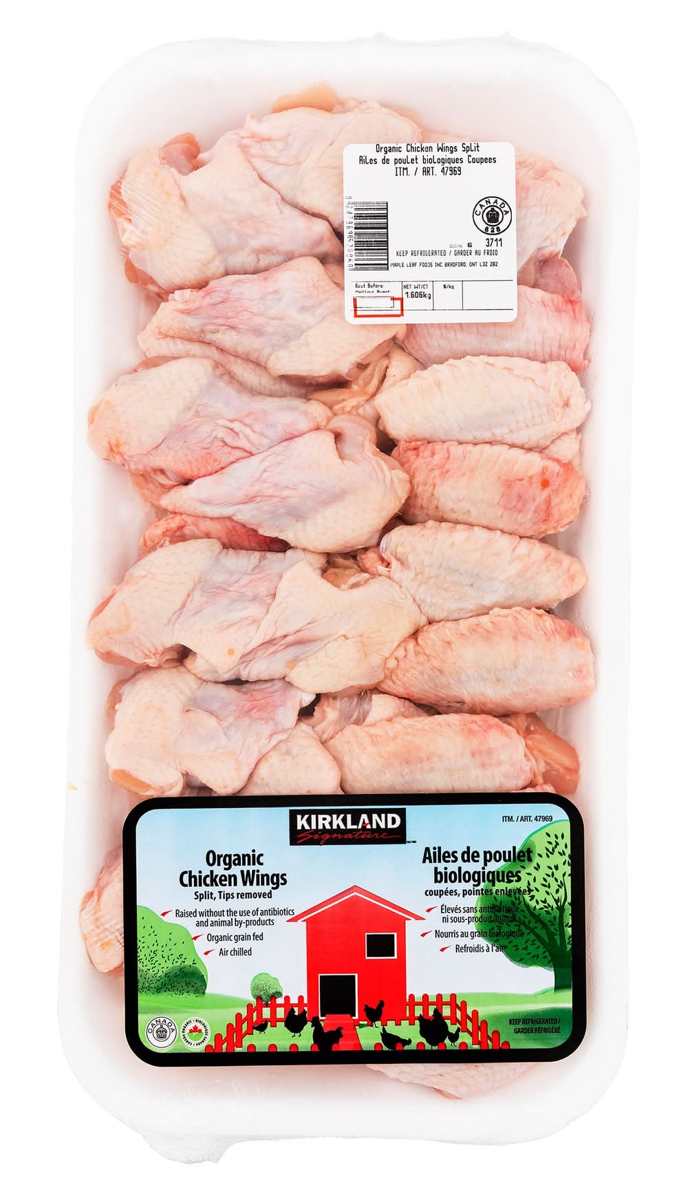 Ailes De Poulet Biologique / Organic Chicken Wings Split/Tips Removed