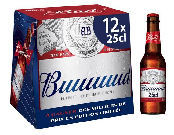 Bud - Bière blonde (12 pièces, 250 ml)