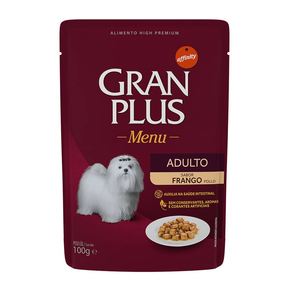 Affinity · Ração úmida para cães adultos gran plus sabor frango (100 g)