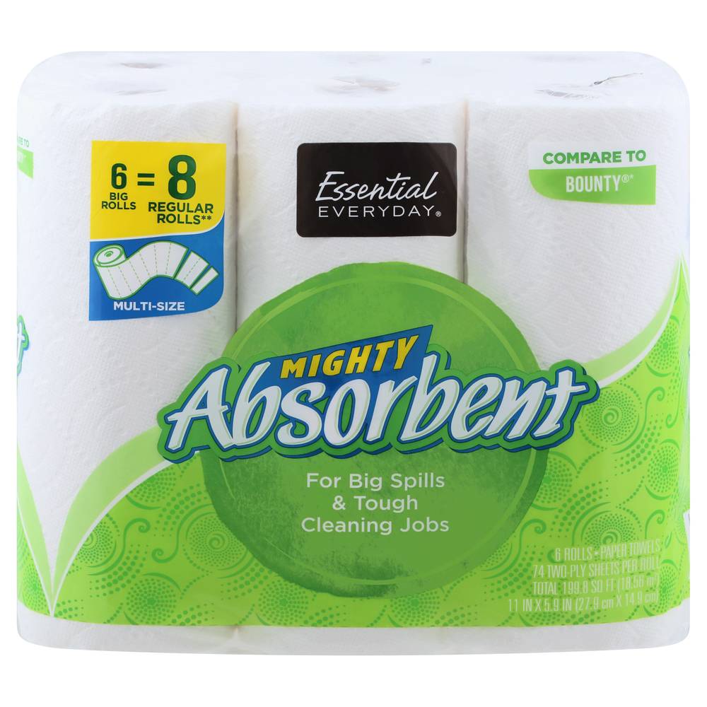 Essential Everyday Mighty Absorbent Paper Towels, 11x59 in (6 ct)