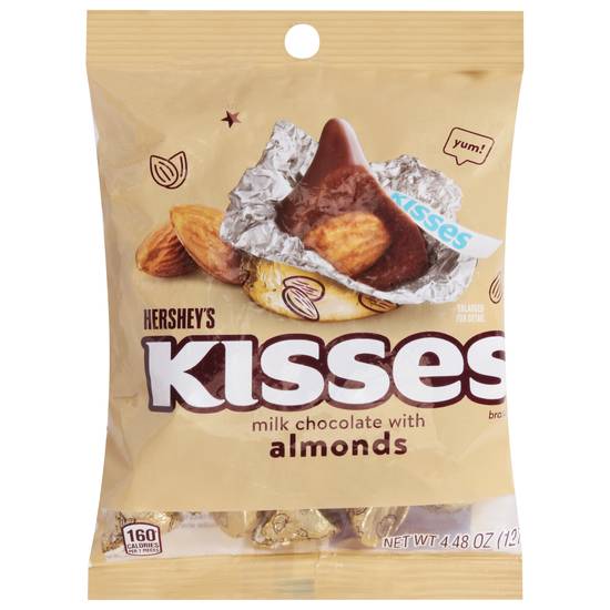 Hershey's Kisses Milk Chocolate With Almonds Candy Bag (4.48oz bag)