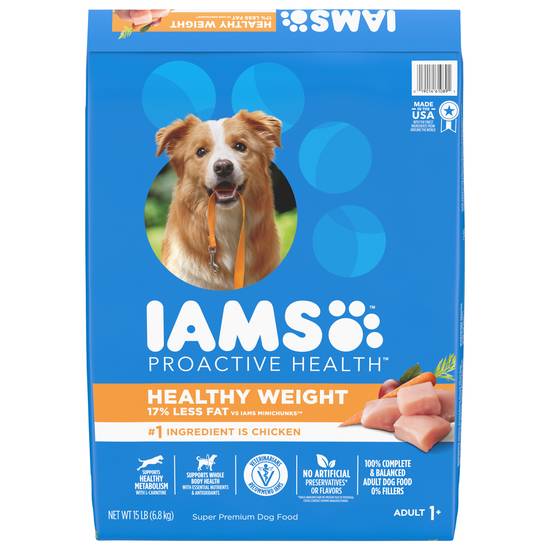 Iams Healthy Weight Chicken Recipe Dry Dog Food (15 lbs)