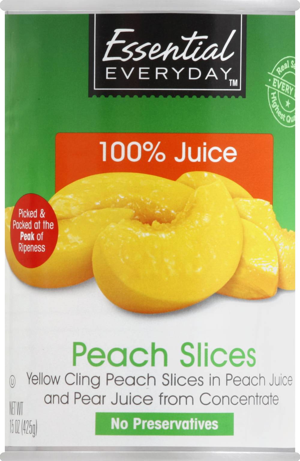 Essential Everyday Peach Slices in 100% Juice (15 oz)