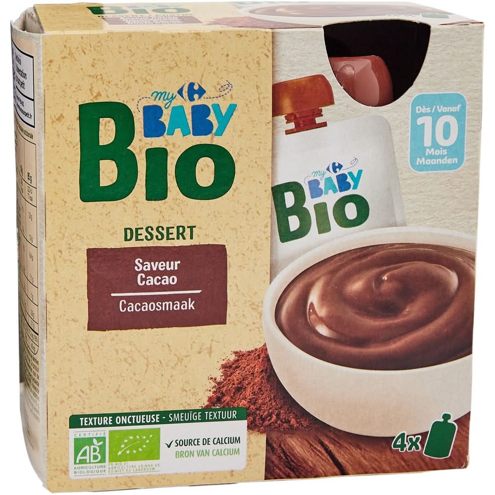 Carrefour Baby - Dessert bébé bio cacao dès 10 mois (340g)